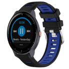 For Garmin Vivoactive3 Music 20mm Sports Two-Color Steel Buckle Silicone Watch Band(Black+Blue) - 1