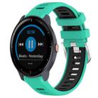 For Garmin Vivoactive3 Music 20mm Sports Two-Color Steel Buckle Silicone Watch Band(Lake Blue+Black) - 1