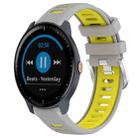 For Garmin Vivoactive3 Music 20mm Sports Two-Color Steel Buckle Silicone Watch Band(Grey+Yellow) - 1