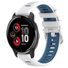 For Garmin Venu 2 Plus 20mm Sports Two-Color Steel Buckle Silicone Watch Band(White+Blue) - 1