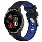 For Garmin Venu 2 Plus 20mm Sports Two-Color Steel Buckle Silicone Watch Band(Black+Blue) - 1