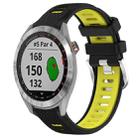 For Garmin Approach S40 20mm Sports Two-Color Steel Buckle Silicone Watch Band(Black+Lime Green) - 1