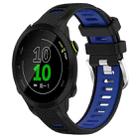 For Garmin Forerunner 158 20mm Sports Two-Color Steel Buckle Silicone Watch Band(Black+Blue) - 1