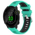 For Garmin Forerunner 158 20mm Sports Two-Color Steel Buckle Silicone Watch Band(Lake Blue+Black) - 1