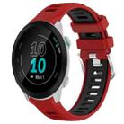 For Garmin Forerunner 55 20mm Sports Two-Color Steel Buckle Silicone Watch Band(Red+Black) - 1