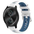 For Garmin VivoMove Style 20mm Sports Two-Color Steel Buckle Silicone Watch Band(White+Blue) - 1