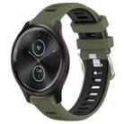 For Garmin VivoMove Style 20mm Sports Two-Color Steel Buckle Silicone Watch Band(Army Green+Black) - 1