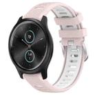 For Garmin VivoMove Style 20mm Sports Two-Color Steel Buckle Silicone Watch Band(Pink+White) - 1