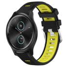 For Garmin VivoMove Style 20mm Sports Two-Color Steel Buckle Silicone Watch Band(Black+Lime Green) - 1