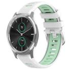 For Garmin VivoMove Luxe 20mm Sports Two-Color Steel Buckle Silicone Watch Band(White+Teal) - 1