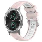 For Garmin VivoMove Luxe 20mm Sports Two-Color Steel Buckle Silicone Watch Band(Pink+White) - 1