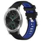 For Garmin VivoMove Luxe 20mm Sports Two-Color Steel Buckle Silicone Watch Band(Black+Blue) - 1