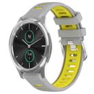 For Garmin VivoMove Luxe 20mm Sports Two-Color Steel Buckle Silicone Watch Band(Grey+Yellow) - 1