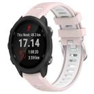 For Garmin Forerunner 245 20mm Sports Two-Color Steel Buckle Silicone Watch Band(Pink+White) - 1