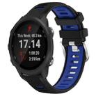 For Garmin Forerunner 245 20mm Sports Two-Color Steel Buckle Silicone Watch Band(Black+Blue) - 1