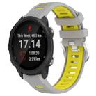 For Garmin Forerunner 245 20mm Sports Two-Color Steel Buckle Silicone Watch Band(Grey+Yellow) - 1
