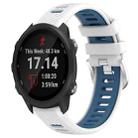 For Garmin Forerunner 245 Music 20mm Sports Two-Color Steel Buckle Silicone Watch Band(White+Blue) - 1