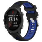 For Garmin Forerunner 245 Music 20mm Sports Two-Color Steel Buckle Silicone Watch Band(Black+Blue) - 1