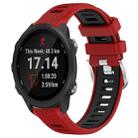 For Garmin Forerunner 245 Music 20mm Sports Two-Color Steel Buckle Silicone Watch Band(Red+Black) - 1