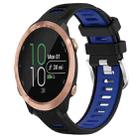 For Garmin Forerunner 645 20mm Sports Two-Color Steel Buckle Silicone Watch Band(Black+Blue) - 1