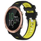 For Garmin Forerunner 645 Music 20mm Sports Two-Color Steel Buckle Silicone Watch Band(Black+Lime Green) - 1