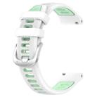 For Amazfit GTS 3 22mm Cross Texture Two Color Silicone Steel Buckle Watch Band(White+Teal) - 2