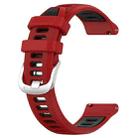 For Amazfit GTS 3 22mm Cross Texture Two Color Silicone Steel Buckle Watch Band(Red+Black) - 2