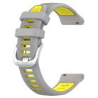 For Amazfit GTS 3 22mm Cross Texture Two Color Silicone Steel Buckle Watch Band(Grey+Yellow) - 2