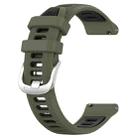 For Amazfit GTS 3 20mm Cross Texture Two Color Silicone Steel Buckle Watch Band(Army Green+Black) - 2