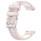 For Amazfit GTS 2E 20mm Cross Texture Two Color Silicone Steel Buckle Watch Band(Pink+White) - 2