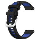 For Amazfit GTS 2 Mini 22mm Cross Texture Two Color Silicone Steel Buckle Watch Band(Black+Blue) - 2