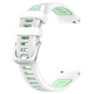 For Amazfit GTS 2 22mm Cross Texture Two Color Silicone Steel Buckle Watch Band(White+Teal) - 2