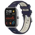 For Amazfit GTS 22mm Cross Texture Two Color Silicone Steel Buckle Watch Band(Midnight Blue + Starlight) - 1