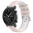 For Amazfit GTR 42mm 22mm Cross Texture Two Color Silicone Steel Buckle Watch Band(Pink+White) - 1