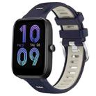 For Amazfit Bip 3 22mm Cross Texture Two Color Silicone Steel Buckle Watch Band(Midnight Blue + Starlight) - 1