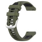 For Amazfit Bip 1S 22mm Cross Texture Two Color Silicone Steel Buckle Watch Band(Army Green+Black) - 2