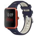 For Amazfit Bip 1S 22mm Cross Texture Two Color Silicone Steel Buckle Watch Band(Midnight Blue + Starlight) - 1