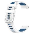 For Amazfit Bip 1S 20mm Cross Texture Two Color Silicone Steel Buckle Watch Band(White+Blue) - 2