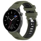 For Amazfit Bip 1S 20mm Cross Texture Two Color Silicone Steel Buckle Watch Band(Army Green+Black) - 1