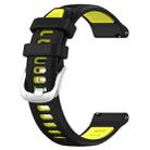 For Amazfit Bip 1S 20mm Cross Texture Two Color Silicone Steel Buckle Watch Band(Black+Lime Green) - 2