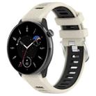 For Amazfit Bip 1S 20mm Cross Texture Two Color Silicone Steel Buckle Watch Band(Starlight+Black) - 1