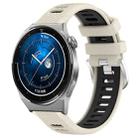 For Huawei Watch GT3 Pro 43mm 20mm Sports Two-Color Steel Buckle Silicone Watch Band(Starlight+Black) - 1