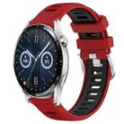 For Huawei Watch GT3 42mm 20mm Sports Two-Color Steel Buckle Silicone Watch Band(Red+Black) - 1