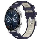 For Huawei Watch GT3 42mm 20mm Sports Two-Color Steel Buckle Silicone Watch Band(Midnight Blue+Starlight) - 1