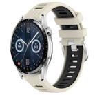 For Huawei Watch GT3 42mm 20mm Sports Two-Color Steel Buckle Silicone Watch Band(Starlight+Black) - 1