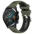 For Huawei Watch GT2 42mm 20mm Sports Two-Color Steel Buckle Silicone Watch Band(Army Green+Black) - 1