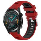 For Huawei Watch GT2 42mm 20mm Sports Two-Color Steel Buckle Silicone Watch Band(Red+Black) - 1