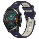 For Huawei Watch GT2 42mm 20mm Sports Two-Color Steel Buckle Silicone Watch Band(Midnight Blue+Starlight) - 1