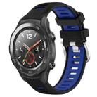 For Huawei Watch 2 20mm Sports Two-Color Steel Buckle Silicone Watch Band(Black+Blue) - 1