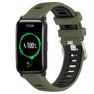 For Honor Watch ES 20mm Sports Two-Color Steel Buckle Silicone Watch Band(Army Green+Black) - 1